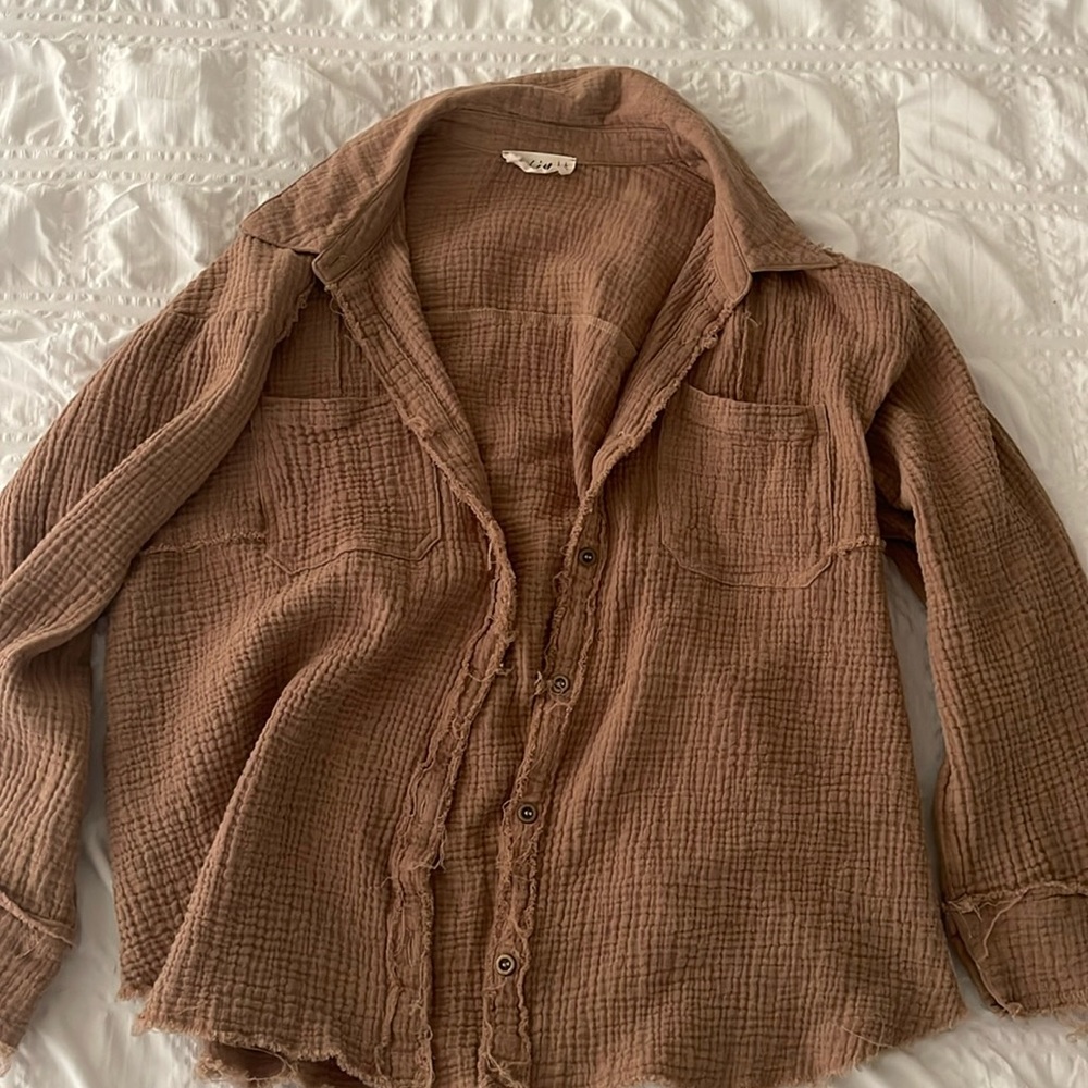 New in waffle button up
